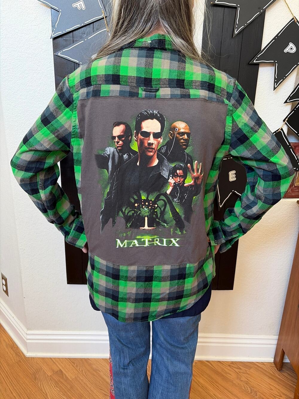 The Matrix Upcycled Flannel Shirt Unisex Size Medium M